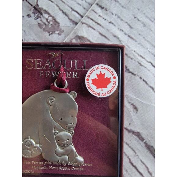 Seagull Pewter Polar Bear Ornament With Box Made In Canada - Picture 6 of 6